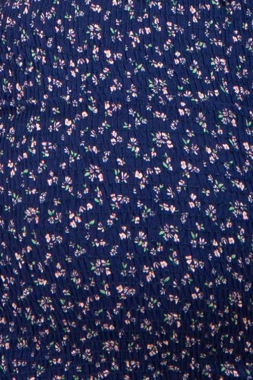 Navy Floral Sweetheart Neck Smocked Long Sleeve Maternity Dress sold by Pinkblush product image thumbnail 4