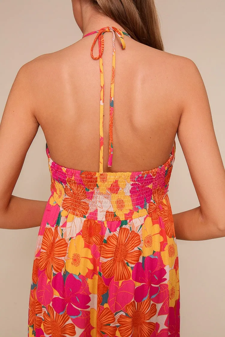 Peach Floral Halter Maxi Dress sold by Pinkblush product image thumbnail 5