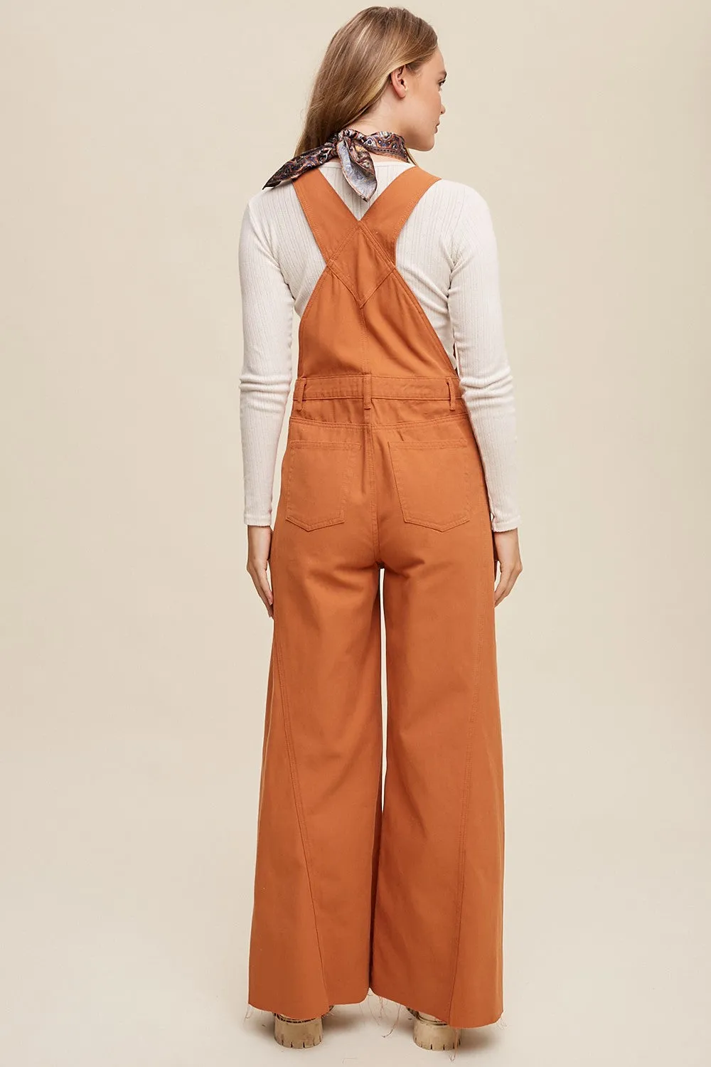 Rust Denim Retro Wide Opening Overalls sold by Pinkblush product image thumbnail 3