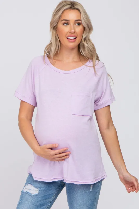 Lavender Maternity Pocket Tee sold by Pinkblush