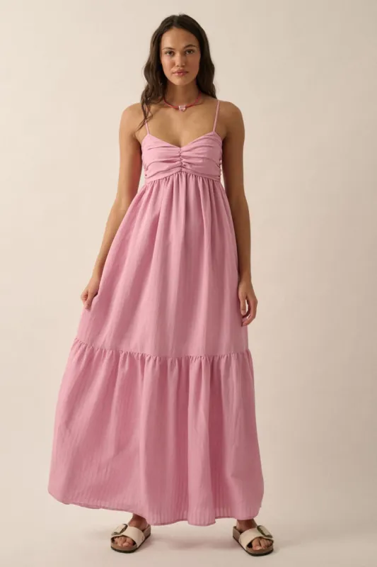 Pink Monochrome Stripe Maxi Dress sold by Pinkblush