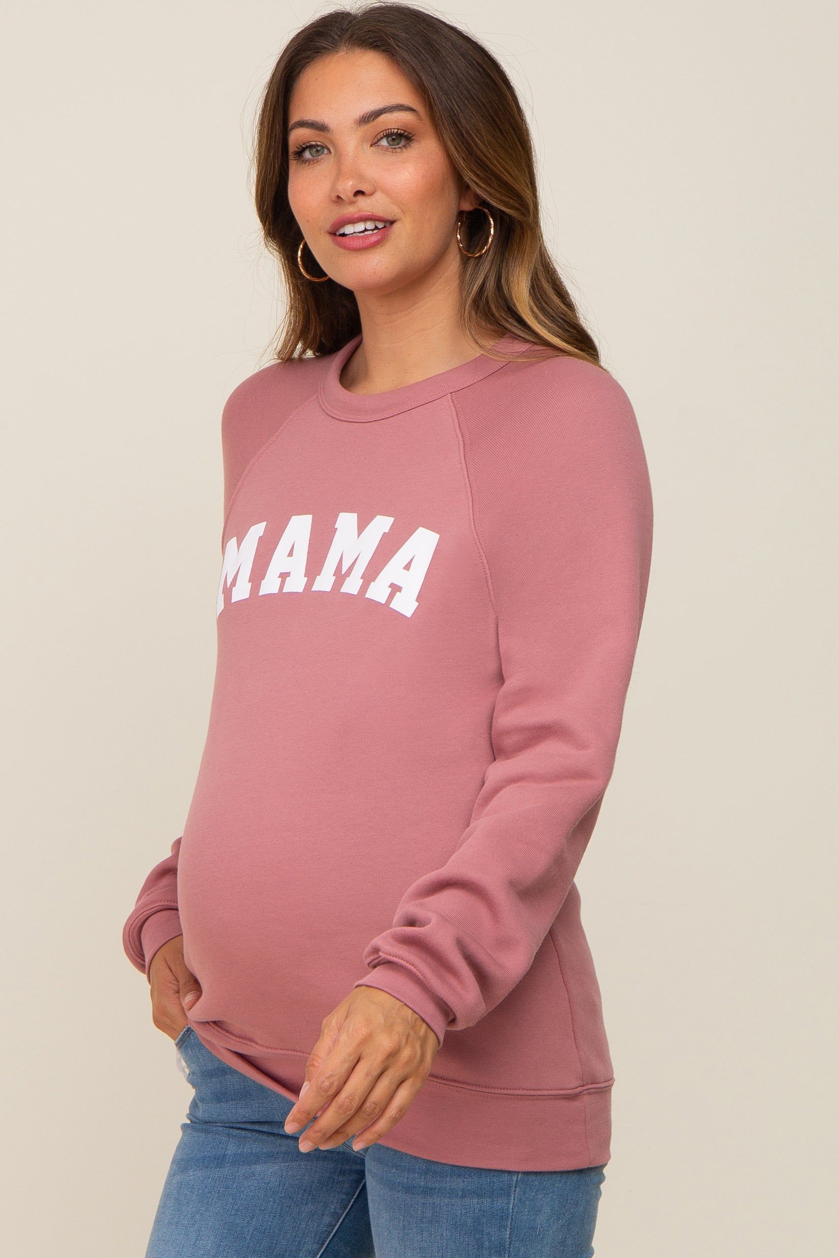 Mauve Mama Graphic Maternity Pullover Sweatshirt sold by Pinkblush product image thumbnail 2