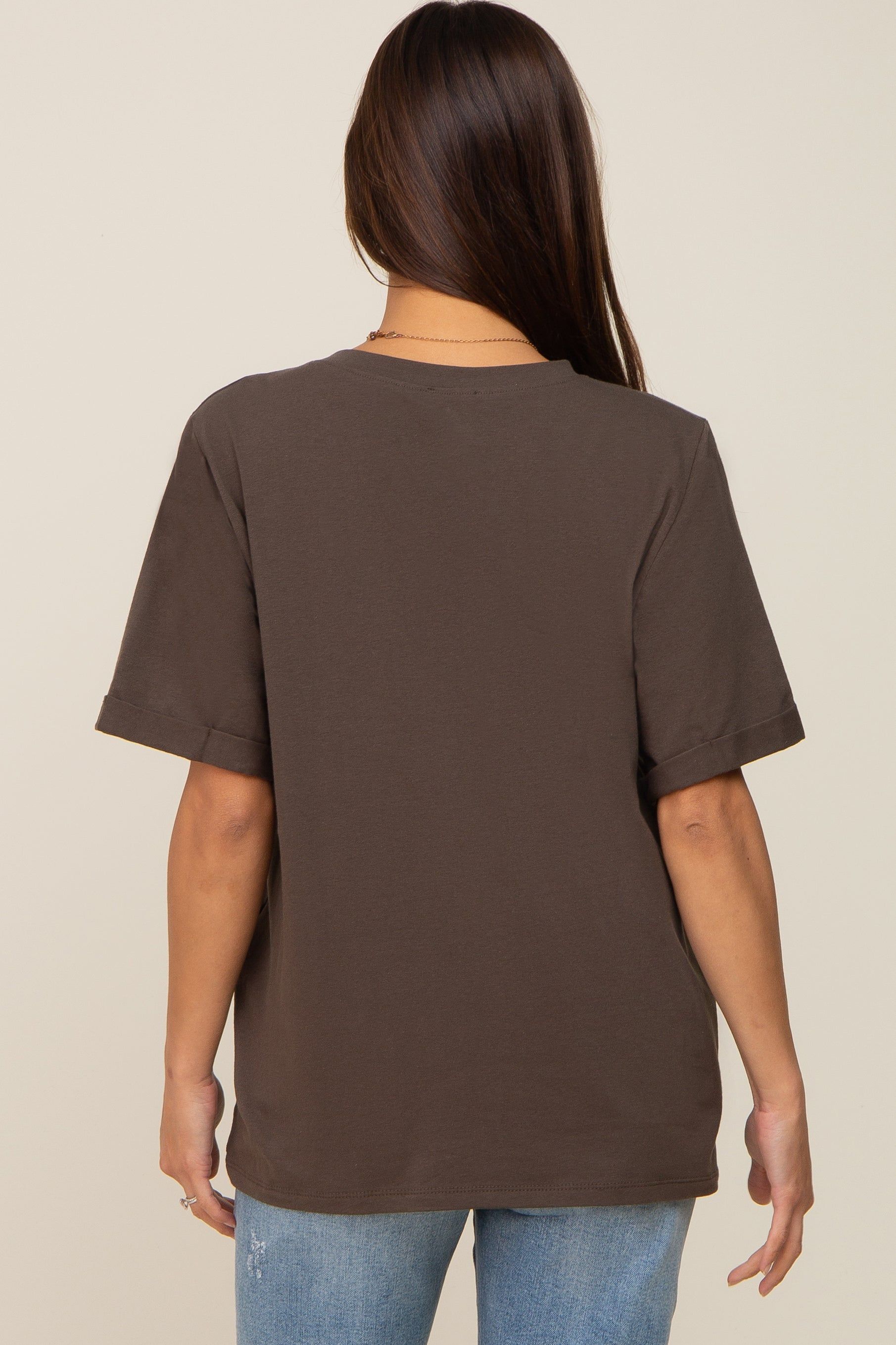 Olive Oversized Pocket Front Short Sleeve Maternity Top sold by Pinkblush product image thumbnail 3
