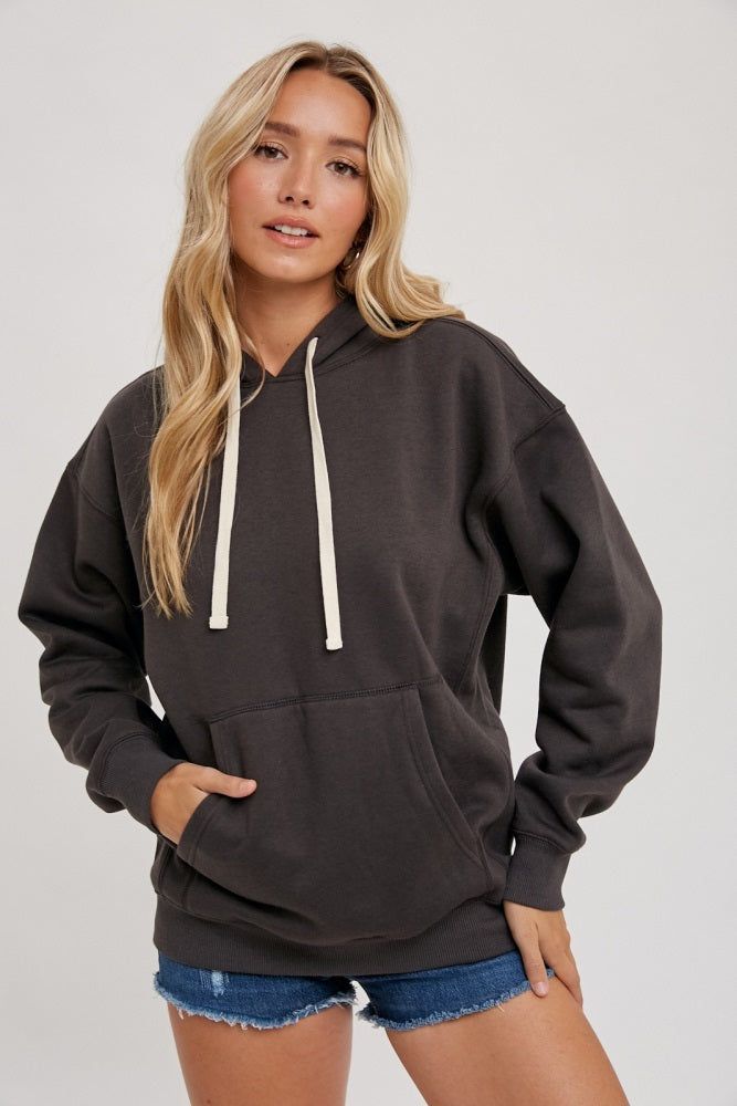 Charcoal Basic Fleece Hoodie sold by Pinkblush
