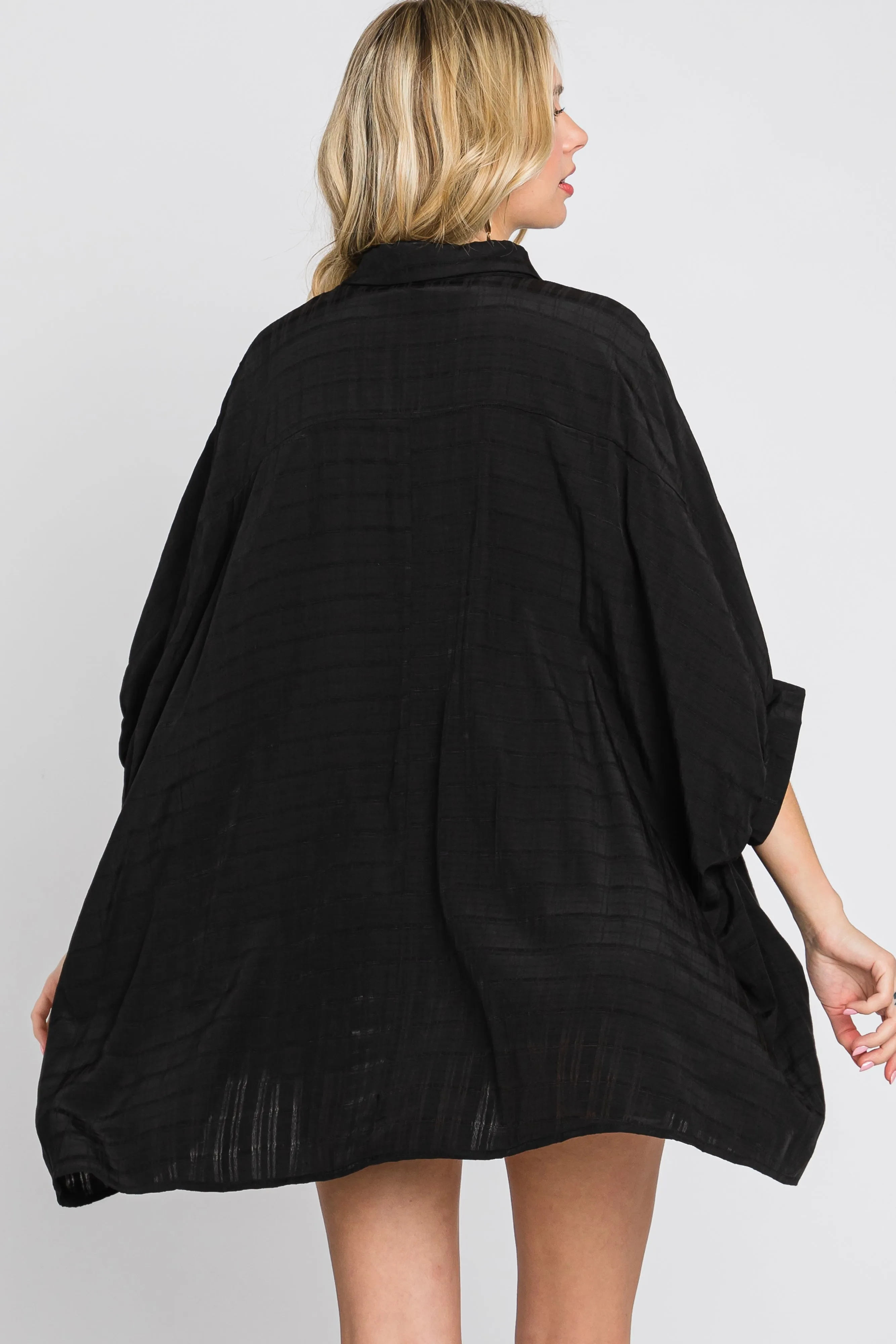 Black Button Down 3/4 Sleeve Top sold by Pinkblush product image thumbnail 3