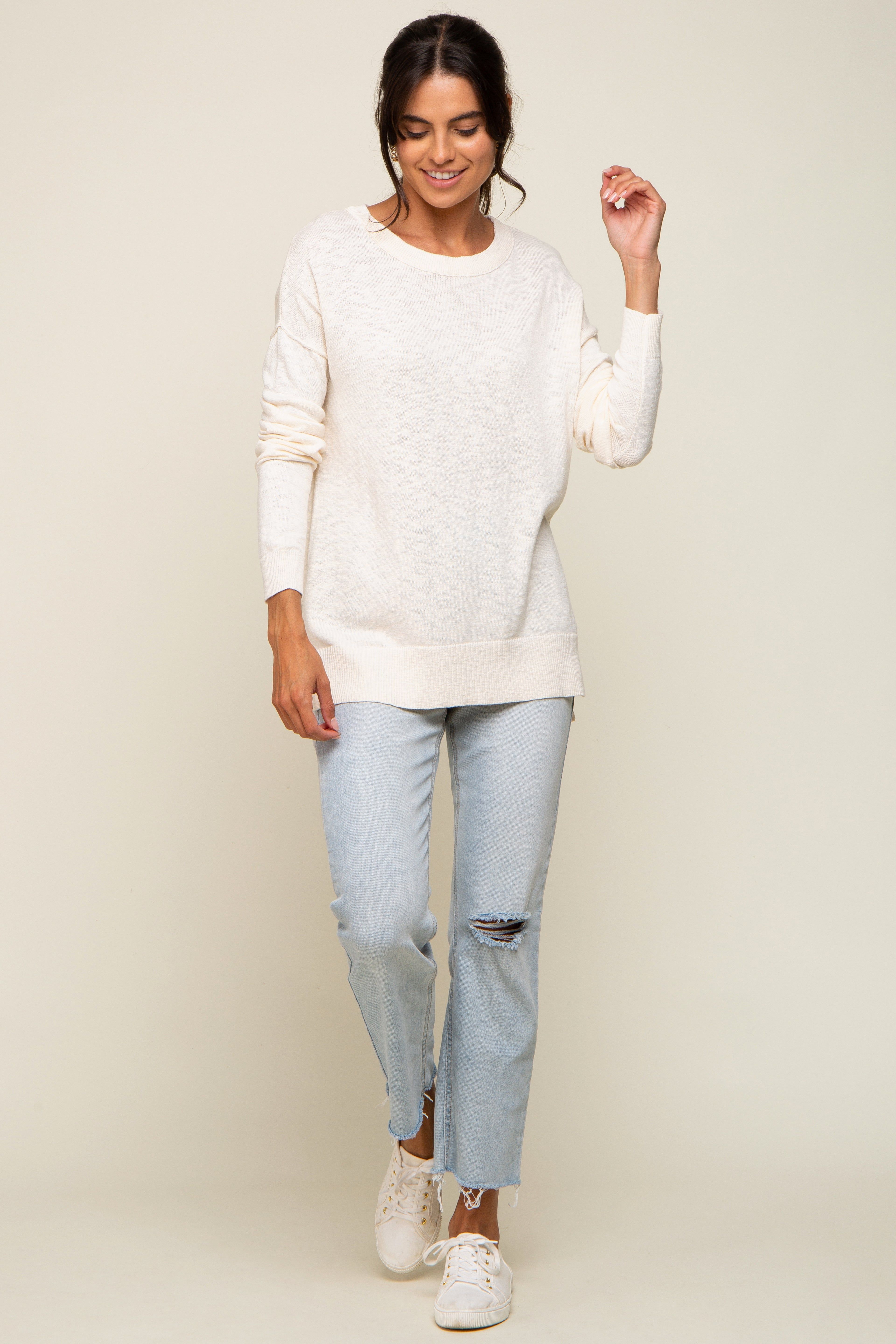 Ivory Knit Long Sleeve Top sold by Pinkblush product image thumbnail 5