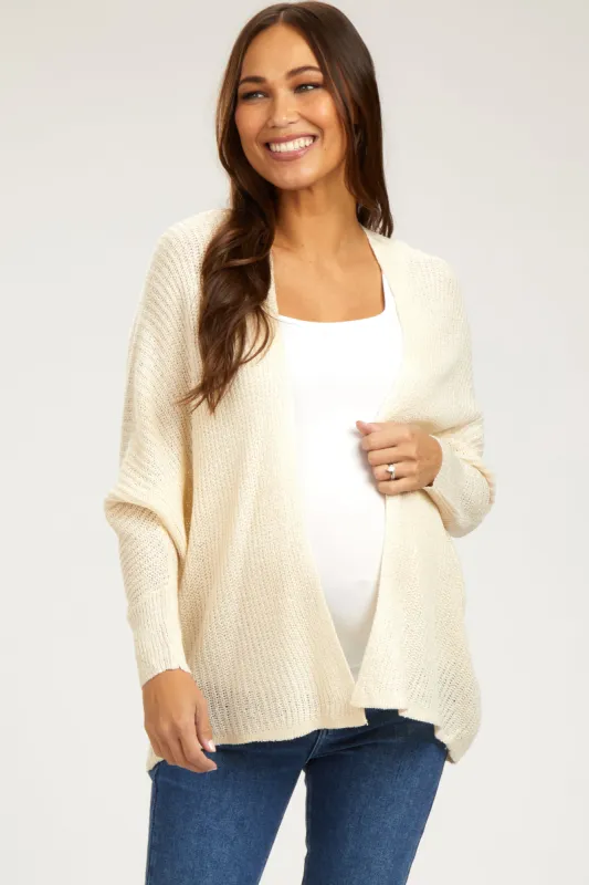Ivory Knit Dolman Sleeve Maternity Cardigan sold by Pinkblush