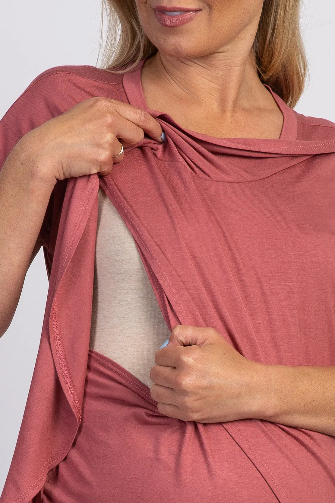 Mauve Layered Wrap Front Maternity Nursing Top sold by Pinkblush product image thumbnail 4
