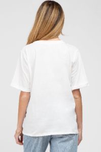 White Oversized Pocket Front Short Sleeve Maternity Top sold by Pinkblush