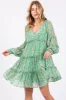 Jade Floral Ruffle Tiered Maternity Dress sold by Pinkblush