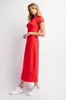 Red Short Sleeve Midi T-Shirt Dress sold by Pinkblush