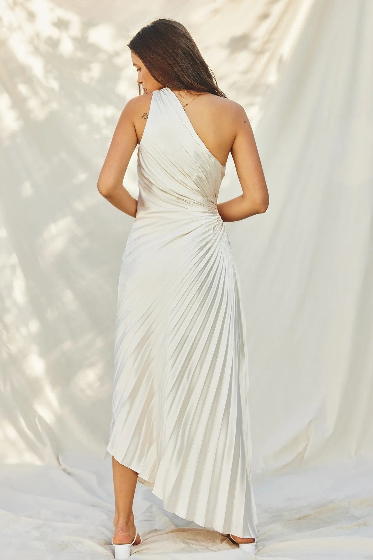 Pearl Asymmetrical Pleated Maxi Dress sold by Pinkblush product image thumbnail 3