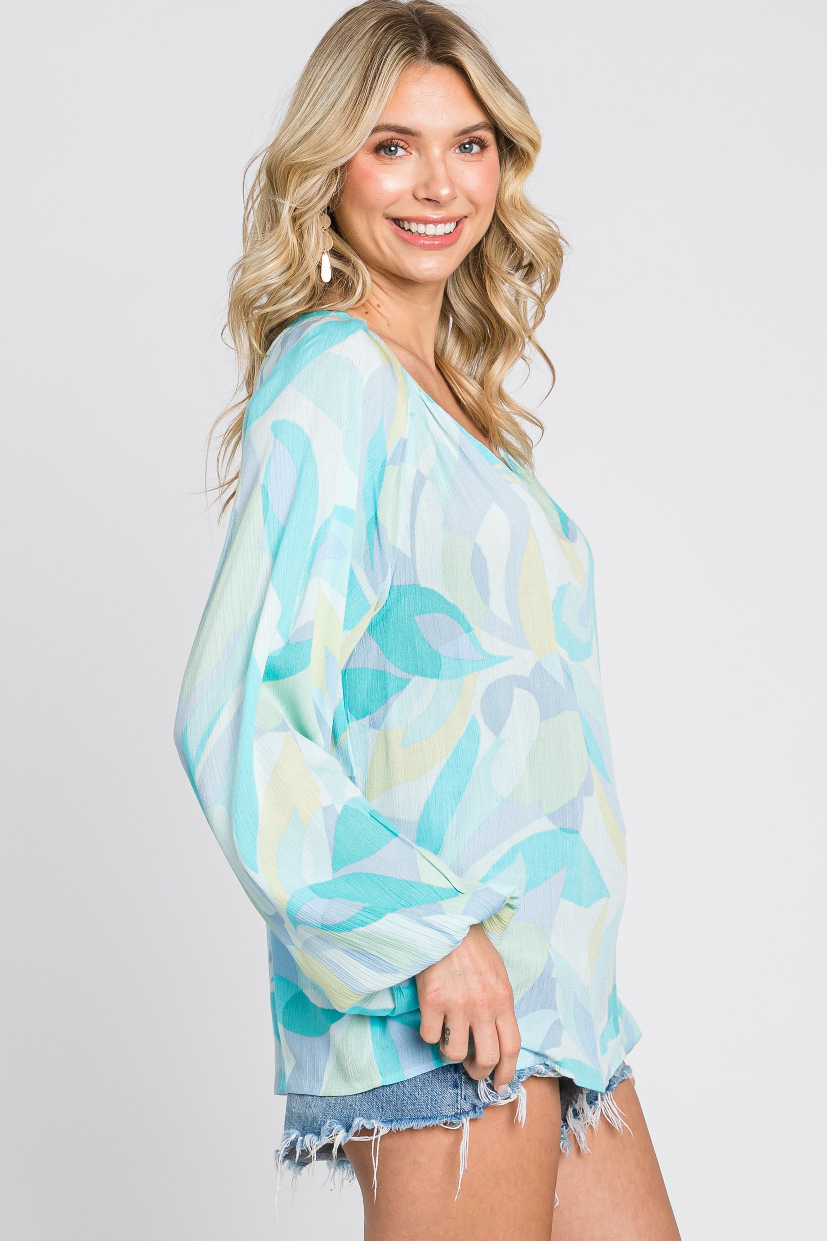 Blue Abstract Print Blouse sold by Pinkblush product image thumbnail 2