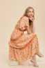 Rust Border Print Tiered Midi Dress sold by Pinkblush