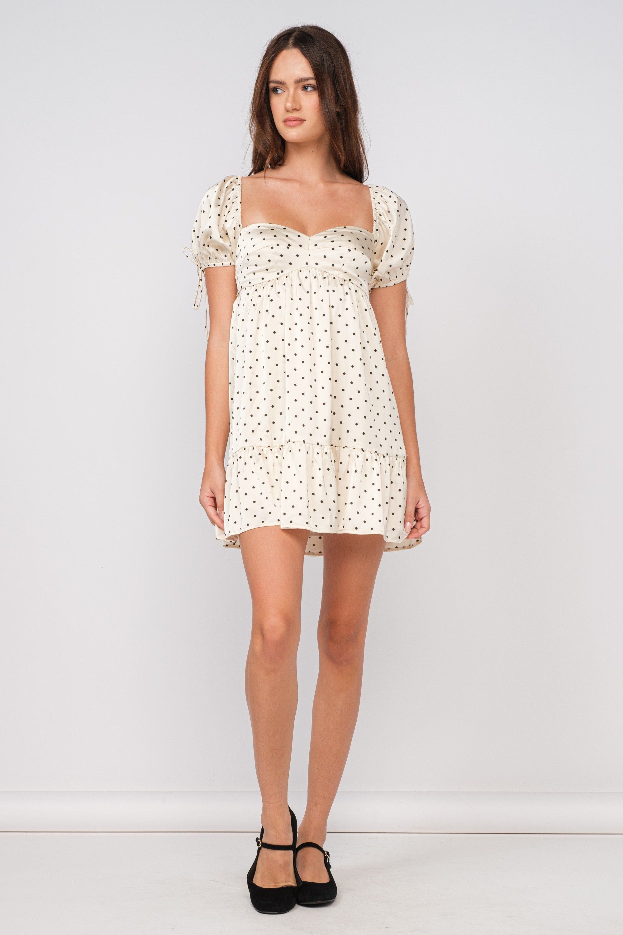 Ivory Silky Polka Dot Dress sold by Pinkblush product image thumbnail 4