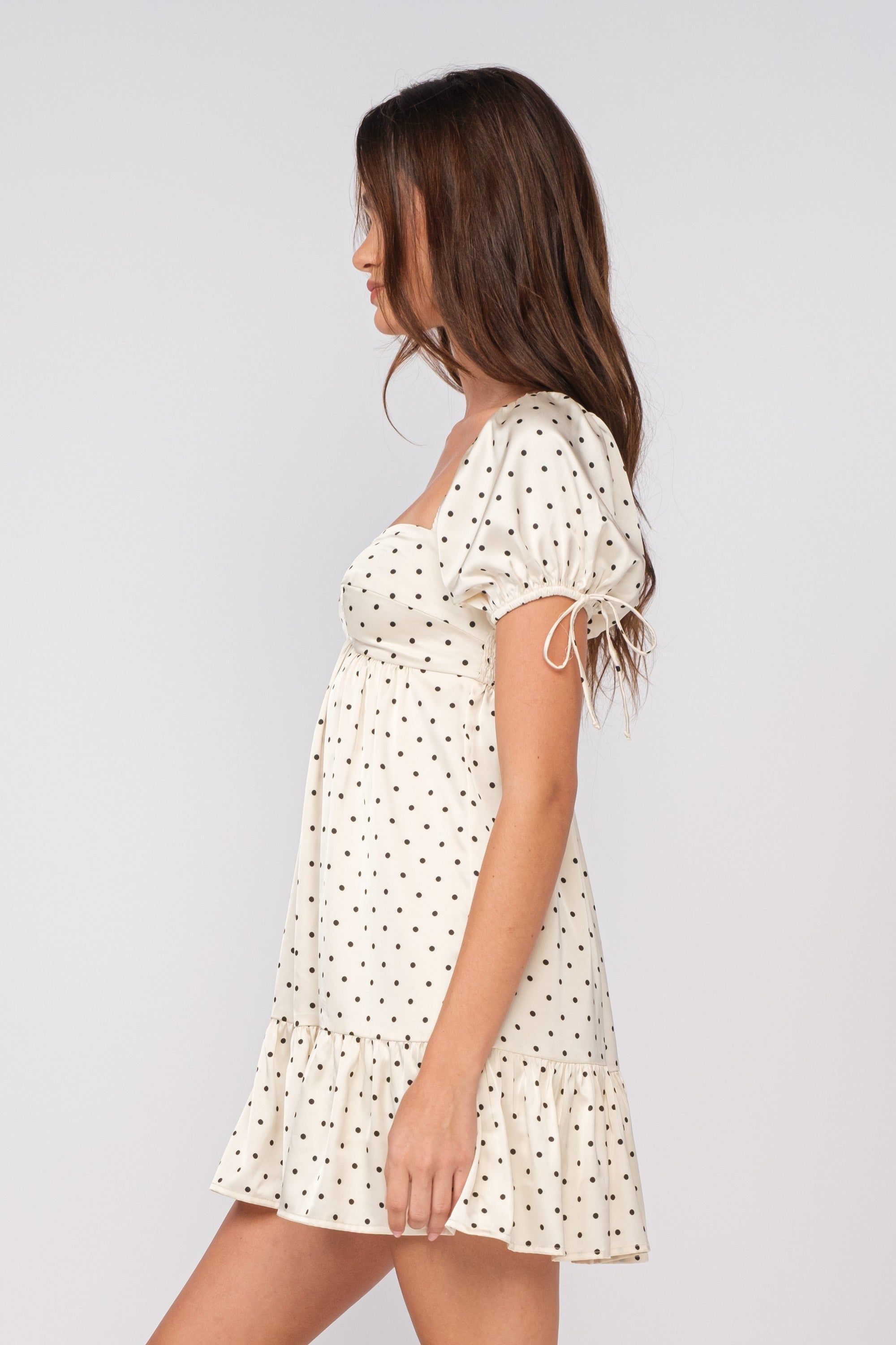 Ivory Silky Polka Dot Dress sold by Pinkblush product image thumbnail 2