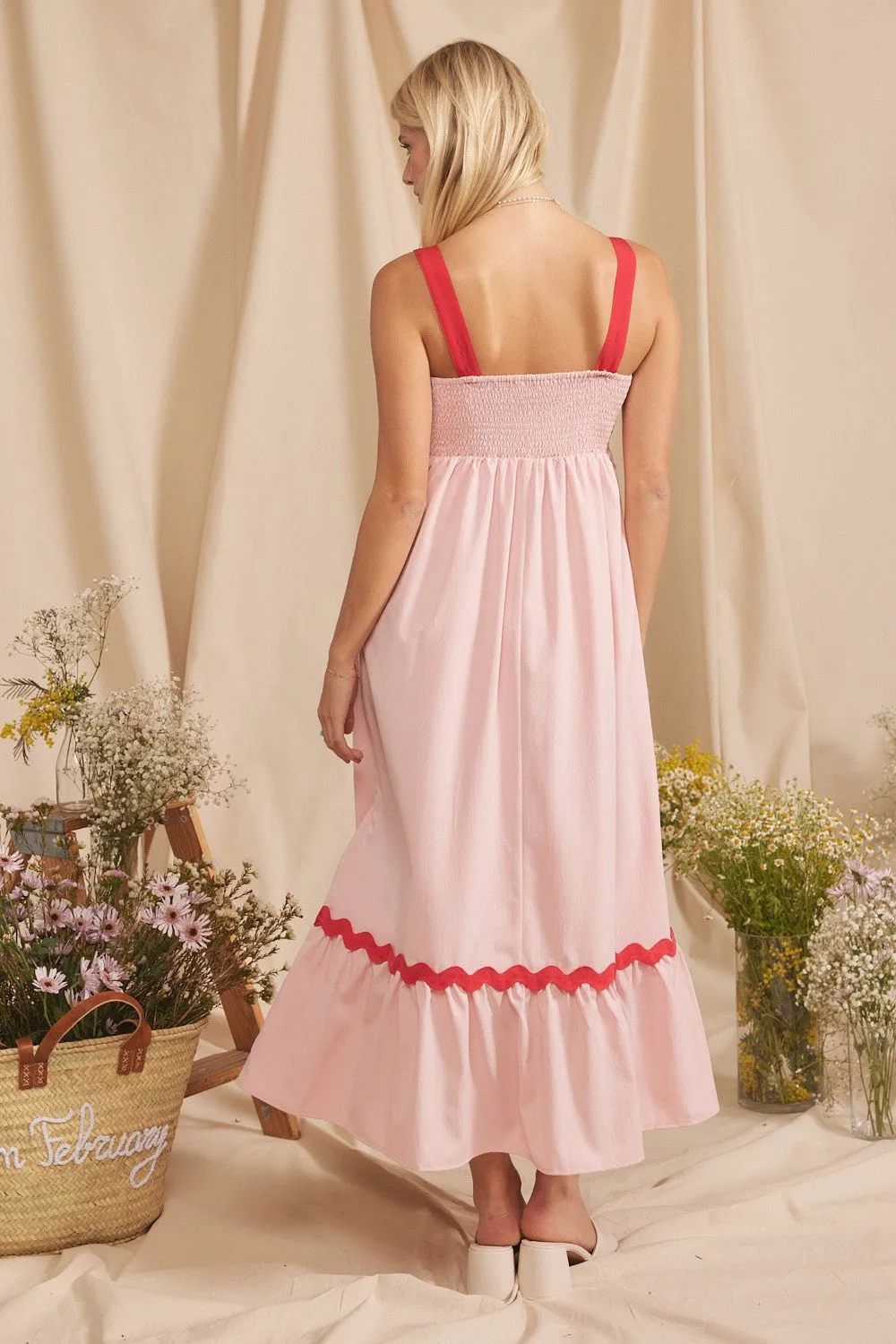Pink Contrast Trim Maxi Dress sold by Pinkblush product image thumbnail 3
