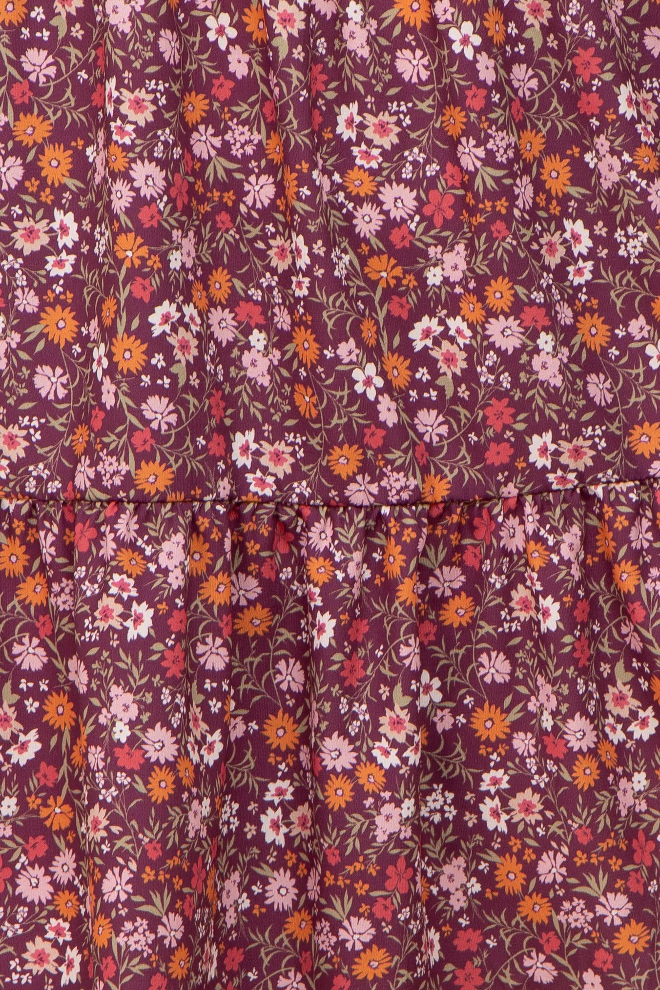 Burgundy Floral Long Sleeve Plus Dress sold by Pinkblush product image thumbnail 4