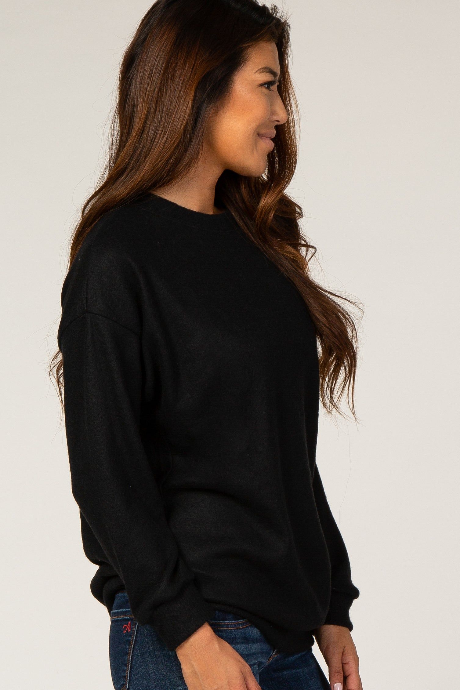 Black Fuzzy Knit Sweater sold by Pinkblush product image thumbnail 2