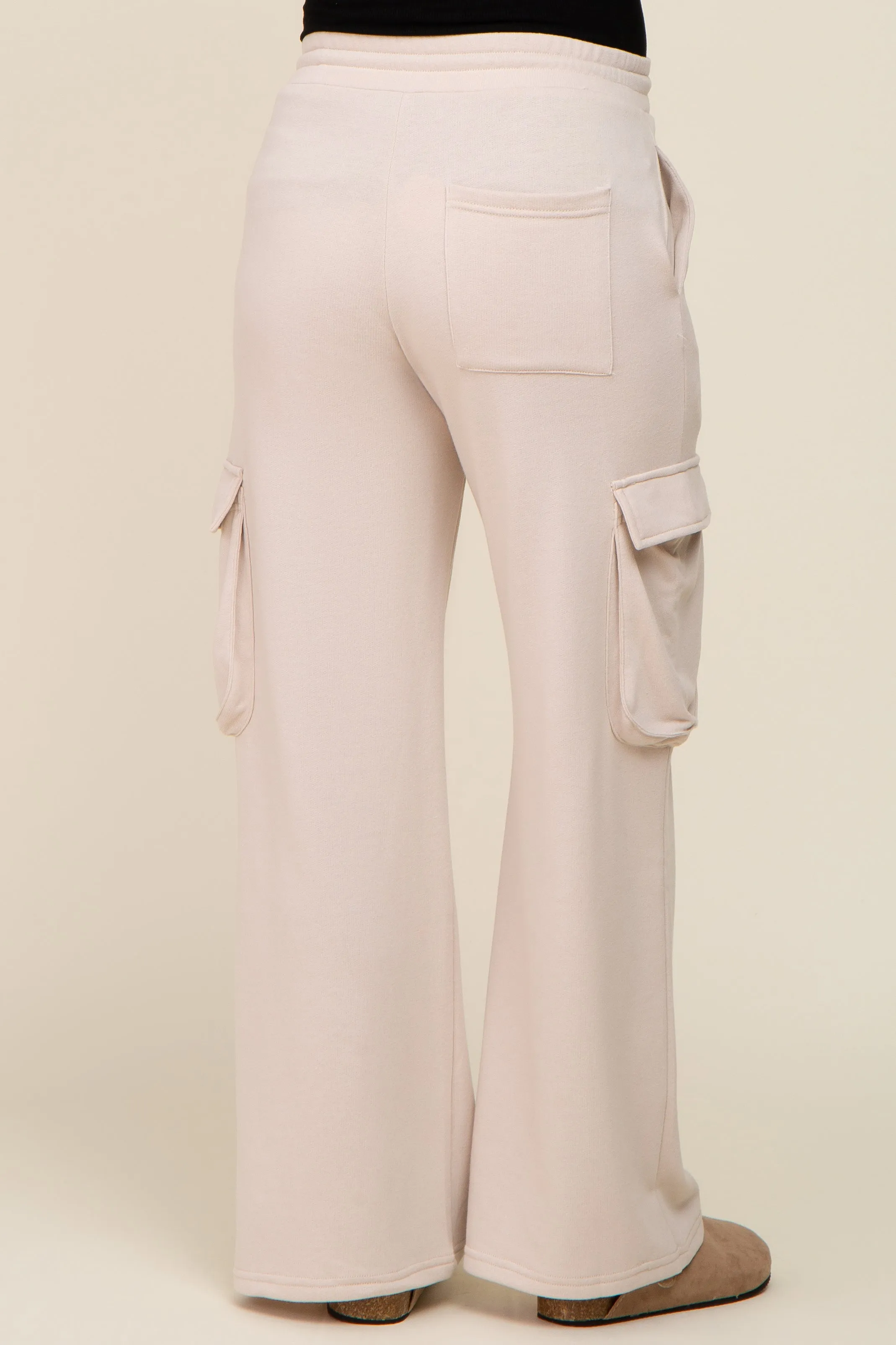 Beige Pocketed Maternity Sweatpants sold by Pinkblush product image thumbnail 4