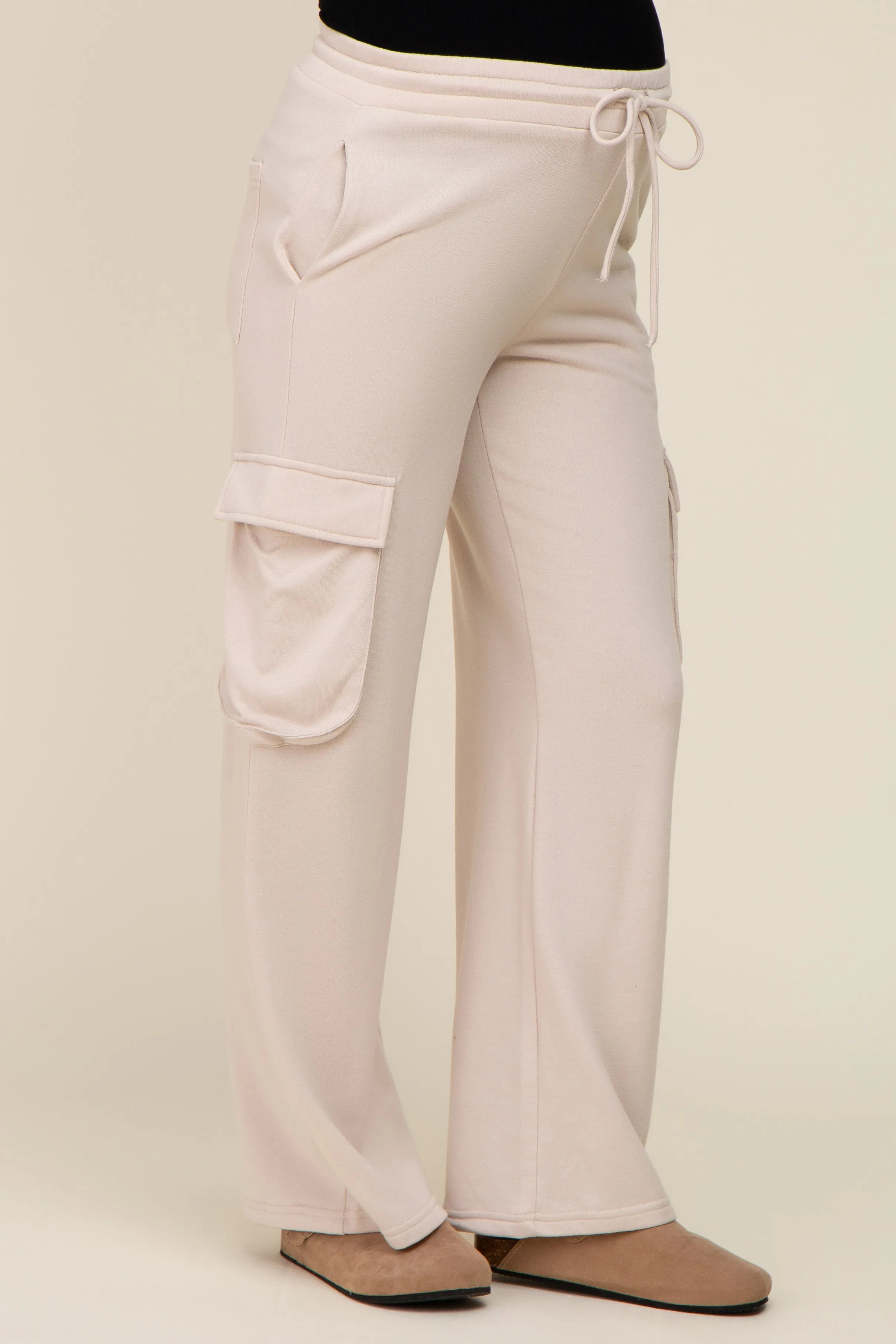 Beige Pocketed Maternity Sweatpants sold by Pinkblush product image thumbnail 3