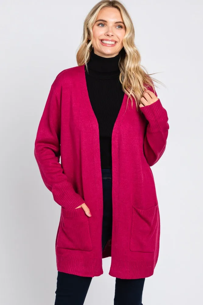 Magenta Front Pocket Maternity Cardigan sold by Pinkblush product image thumbnail 5