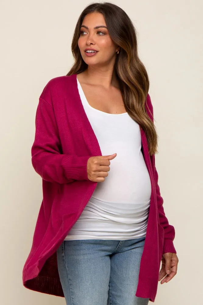 Magenta Front Pocket Maternity Cardigan sold by Pinkblush product image thumbnail 2
