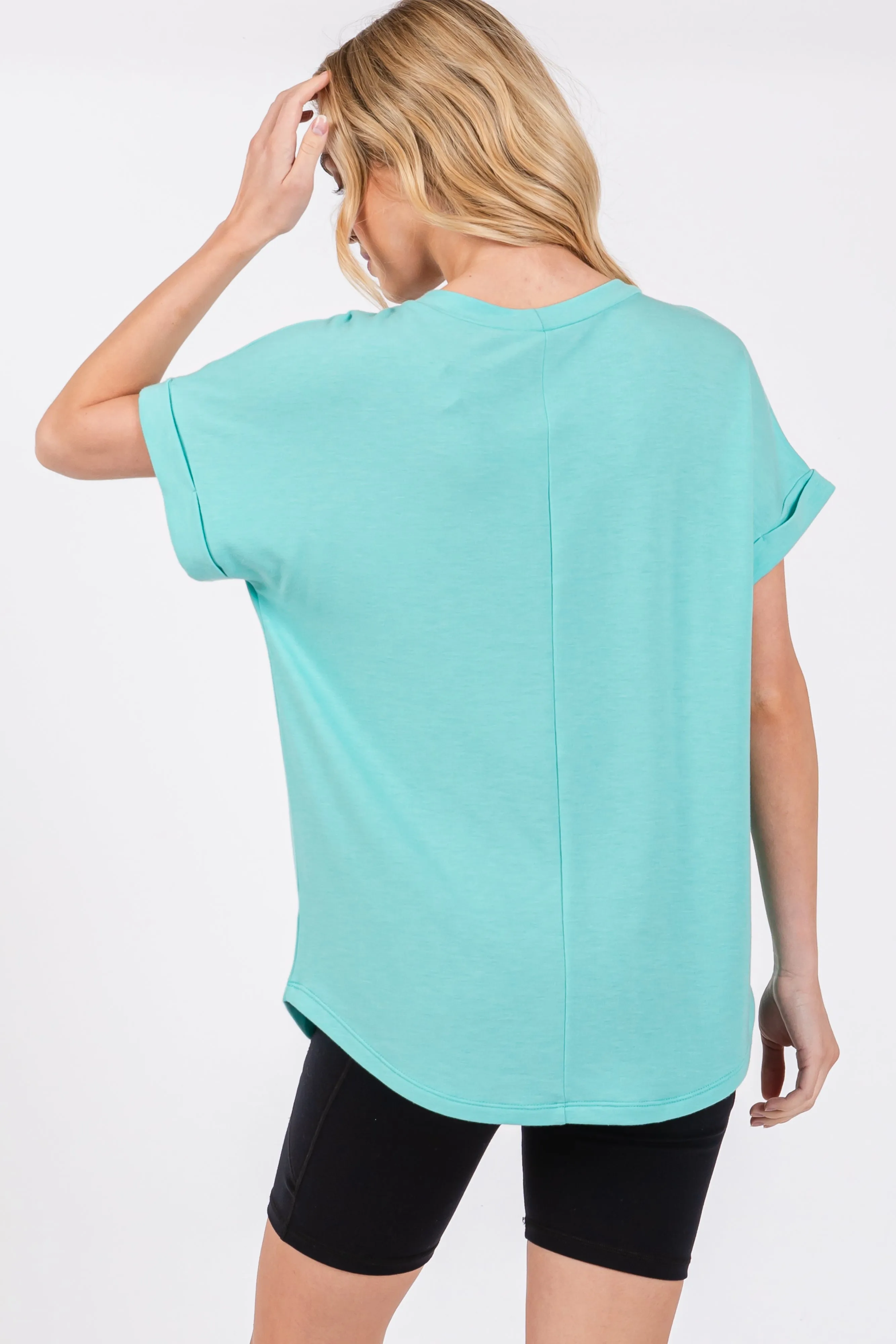 Mint Green Short Sleeve Terry Top sold by Pinkblush product image thumbnail 3