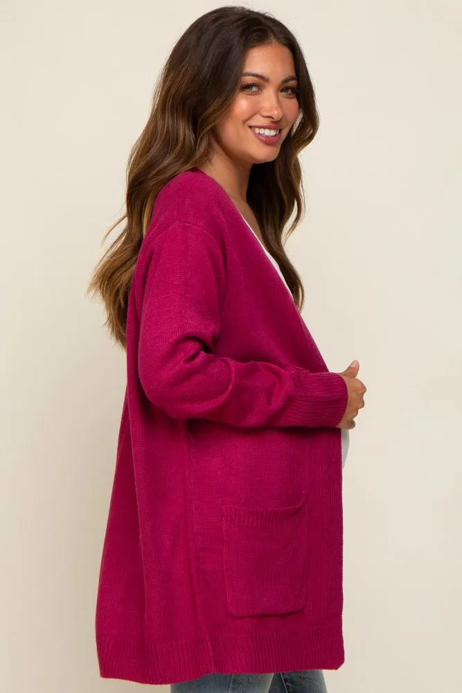 Magenta Front Pocket Maternity Cardigan sold by Pinkblush product image thumbnail 3