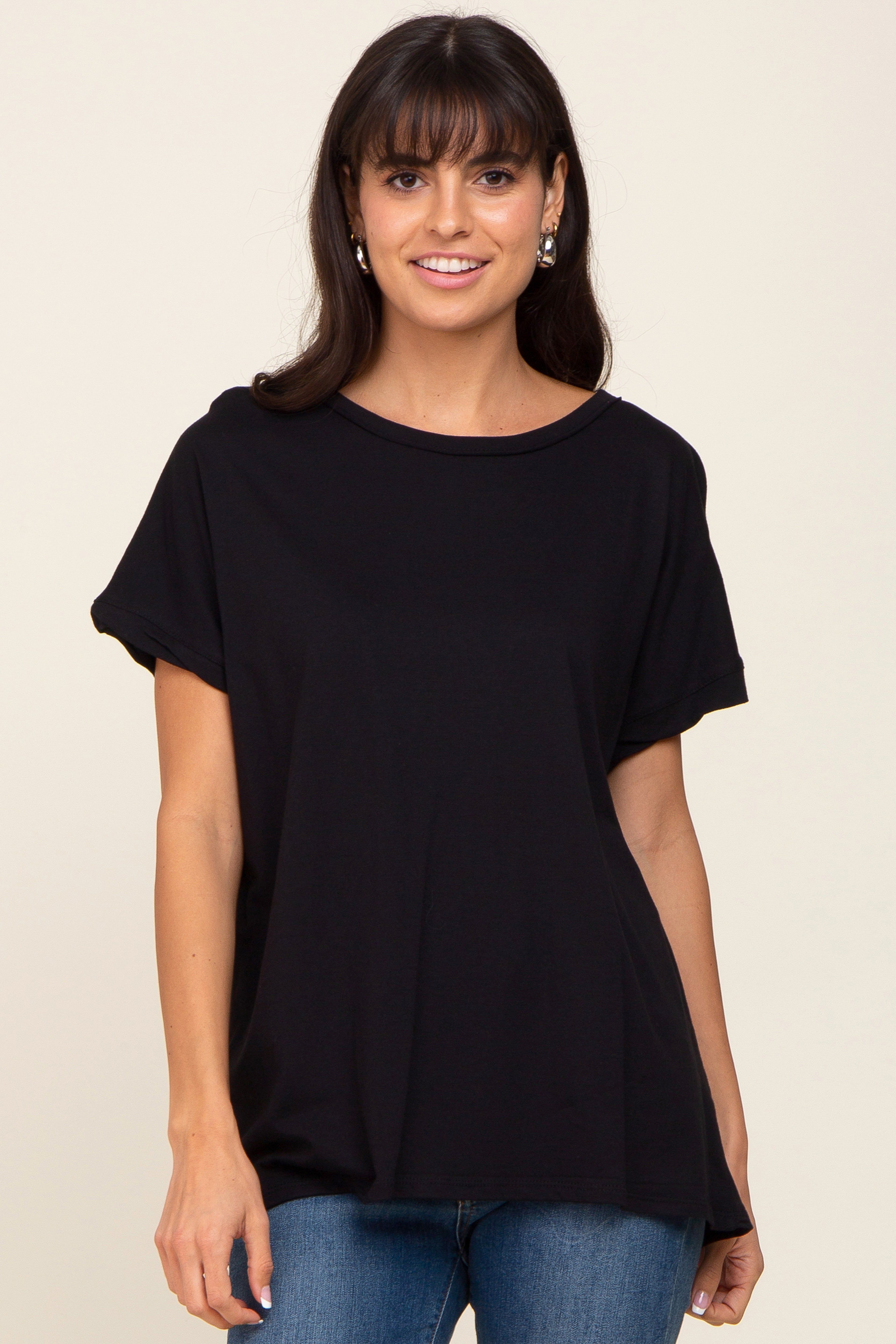 Black Short Sleeve Top sold by Pinkblush