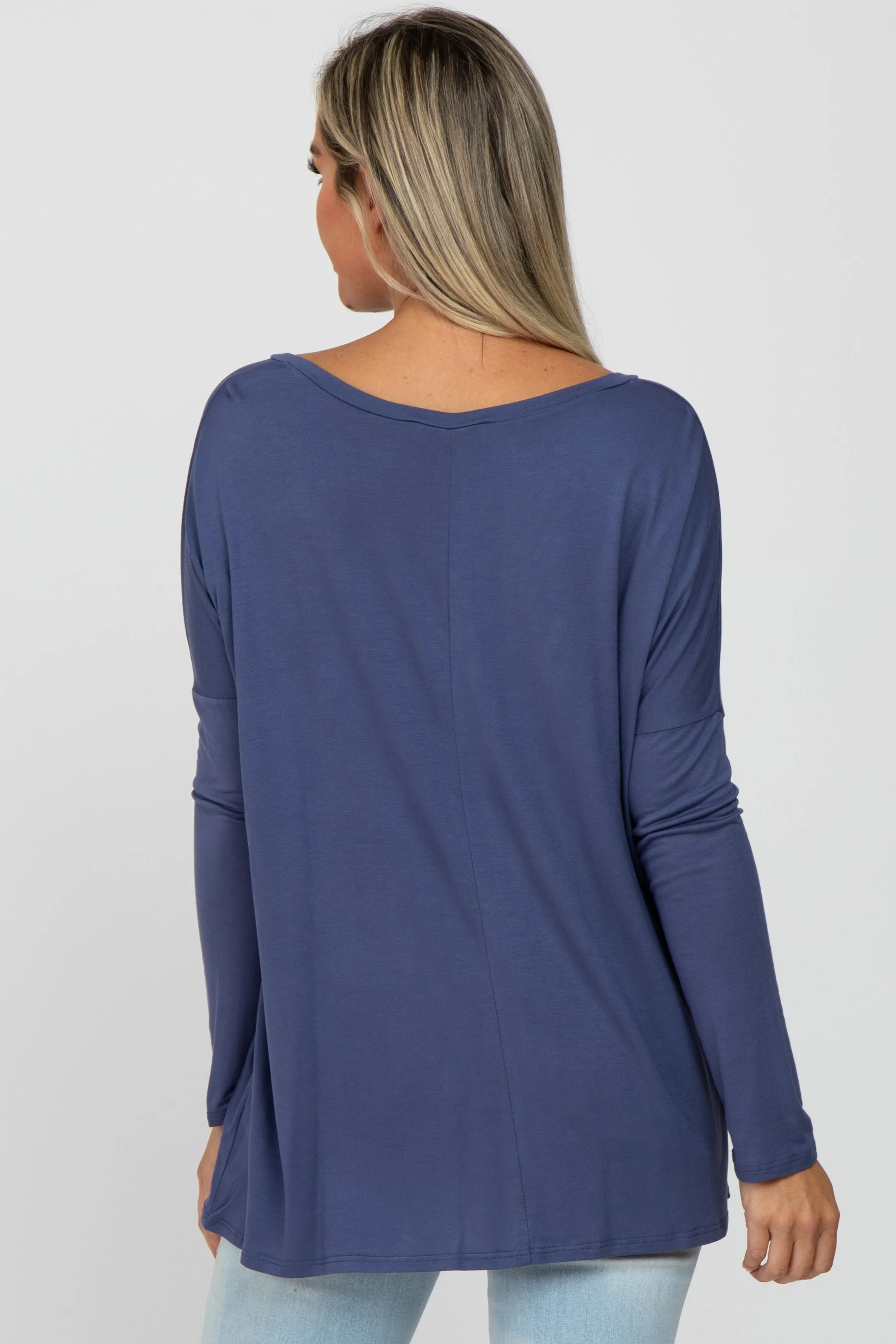 Blue V-Neck Maternity Top sold by Pinkblush product image thumbnail 4