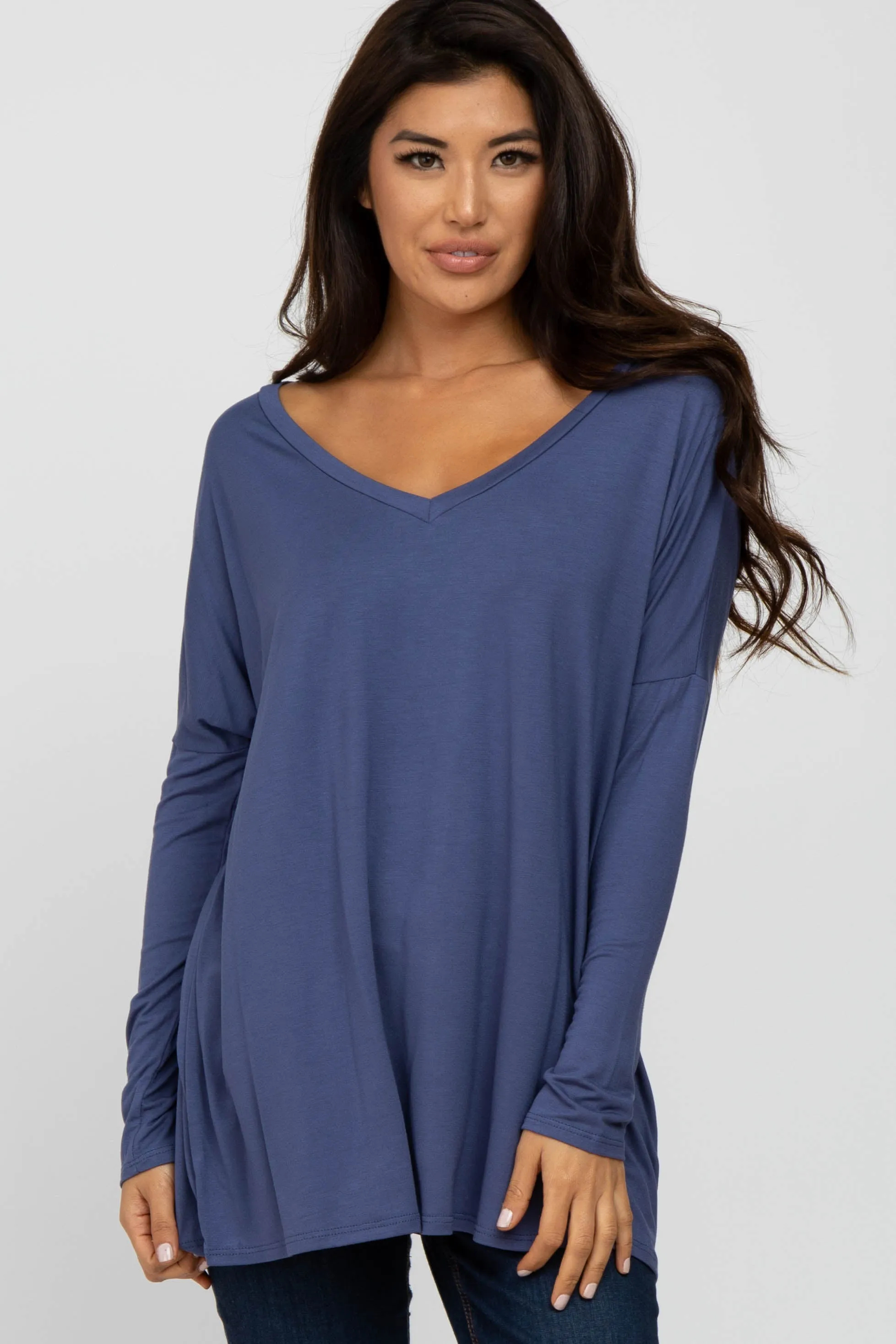 Blue V-Neck Maternity Top sold by Pinkblush product image thumbnail 5