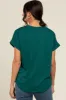 Hunter Green Cuff Sleeve Top sold by Pinkblush