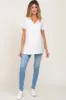 Ivory Button V-Neck Maternity Short Sleeve Top sold by Pinkblush