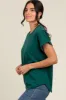 Hunter Green Cuff Sleeve Top sold by Pinkblush