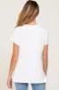 Ivory Button V-Neck Maternity Short Sleeve Top sold by Pinkblush