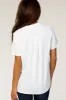White Short Sleeve V-Neck Blouse sold by Pinkblush