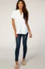 White Short Sleeve V-Neck Blouse sold by Pinkblush