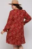Red Leaf Print Long Sleeve Maternity Plus Dress sold by Pinkblush