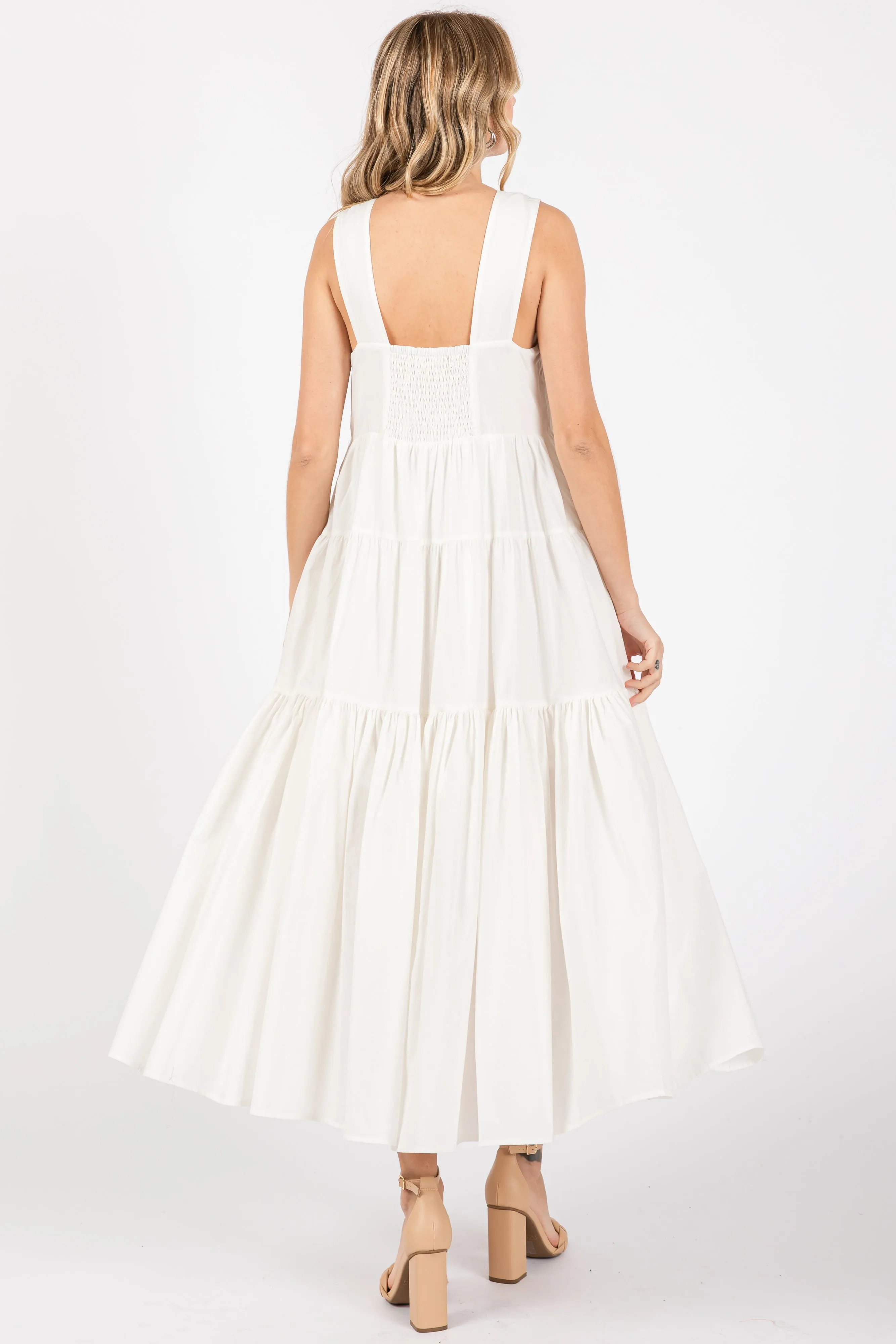 White Tiered Maxi Dress sold by Pinkblush product image thumbnail 3