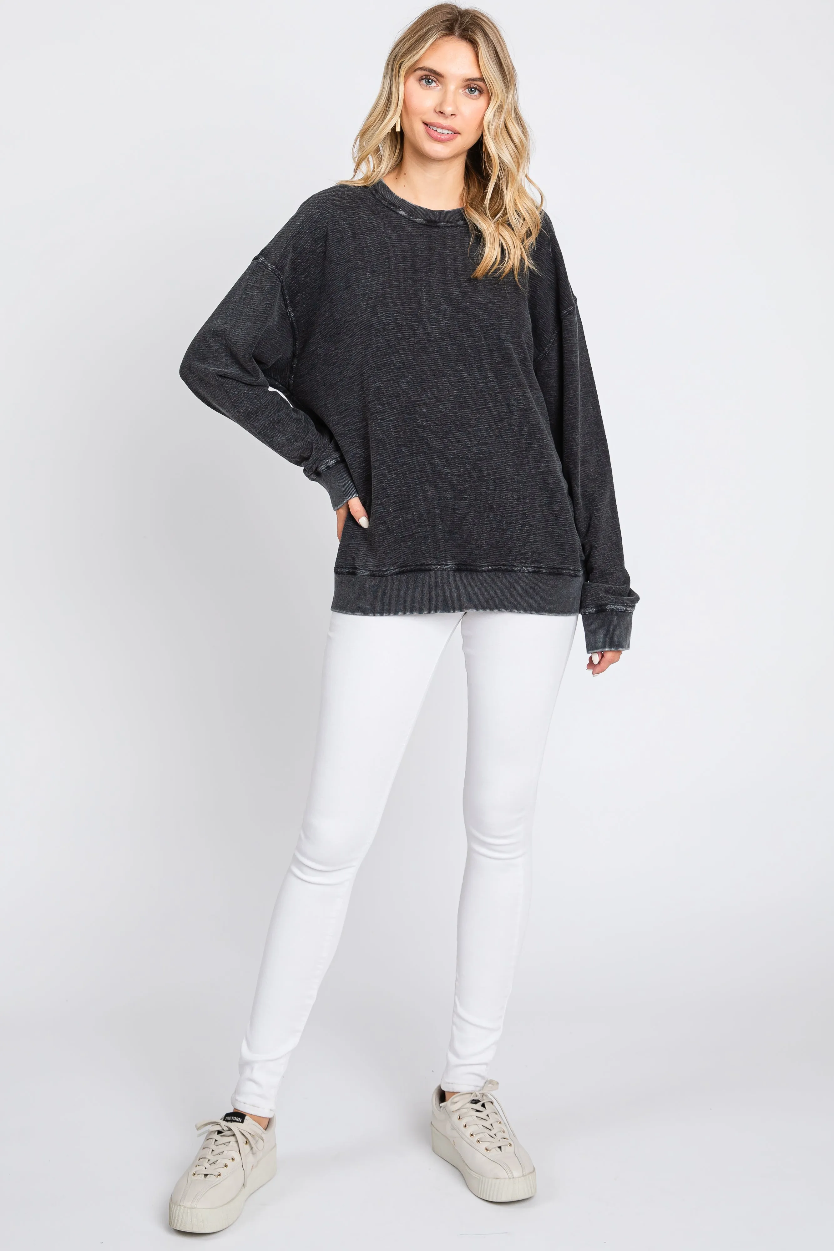 Black Faded Long Sleeve Top sold by Pinkblush product image thumbnail 4