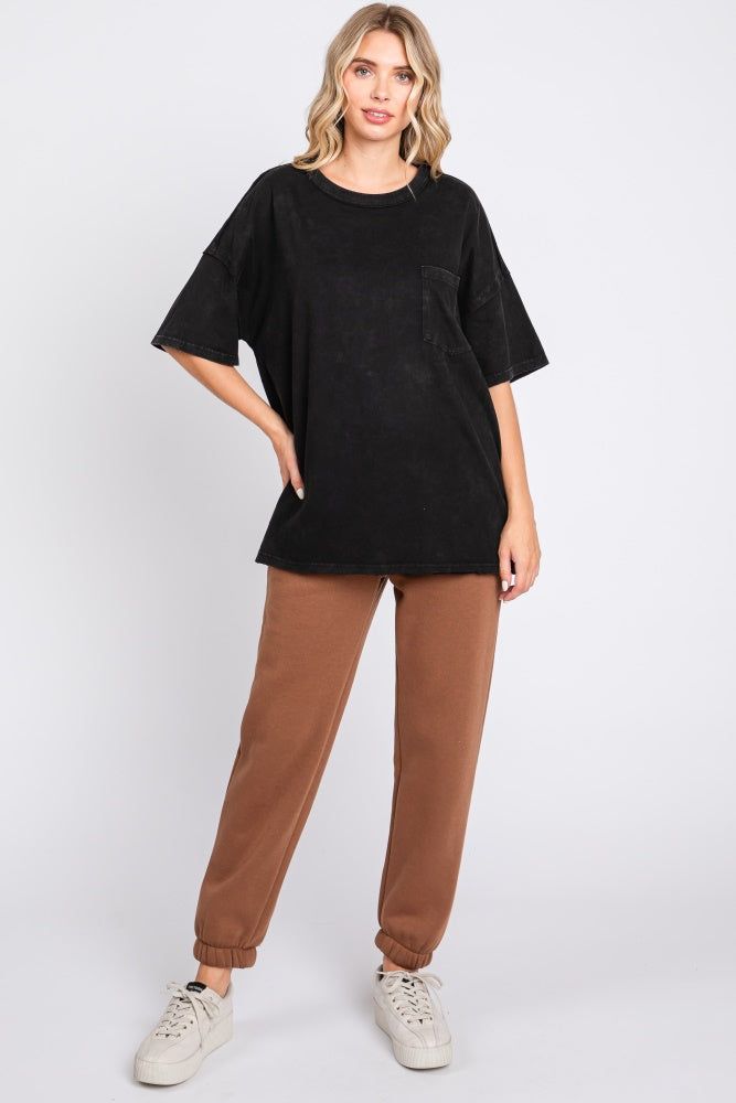 Black Exposed Seam Pocket T-Shirt sold by Pinkblush product image thumbnail 5