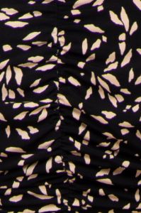 Black Printed Long Sleeve Ruched Dress sold by Pinkblush
