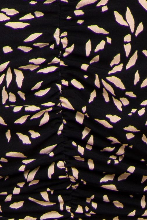 Black Printed Long Sleeve Ruched Dress sold by Pinkblush product image thumbnail 4