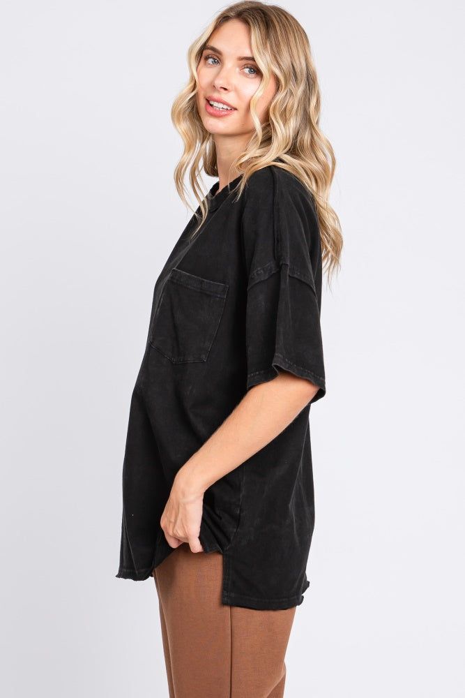 Black Exposed Seam Pocket T-Shirt sold by Pinkblush product image thumbnail 3
