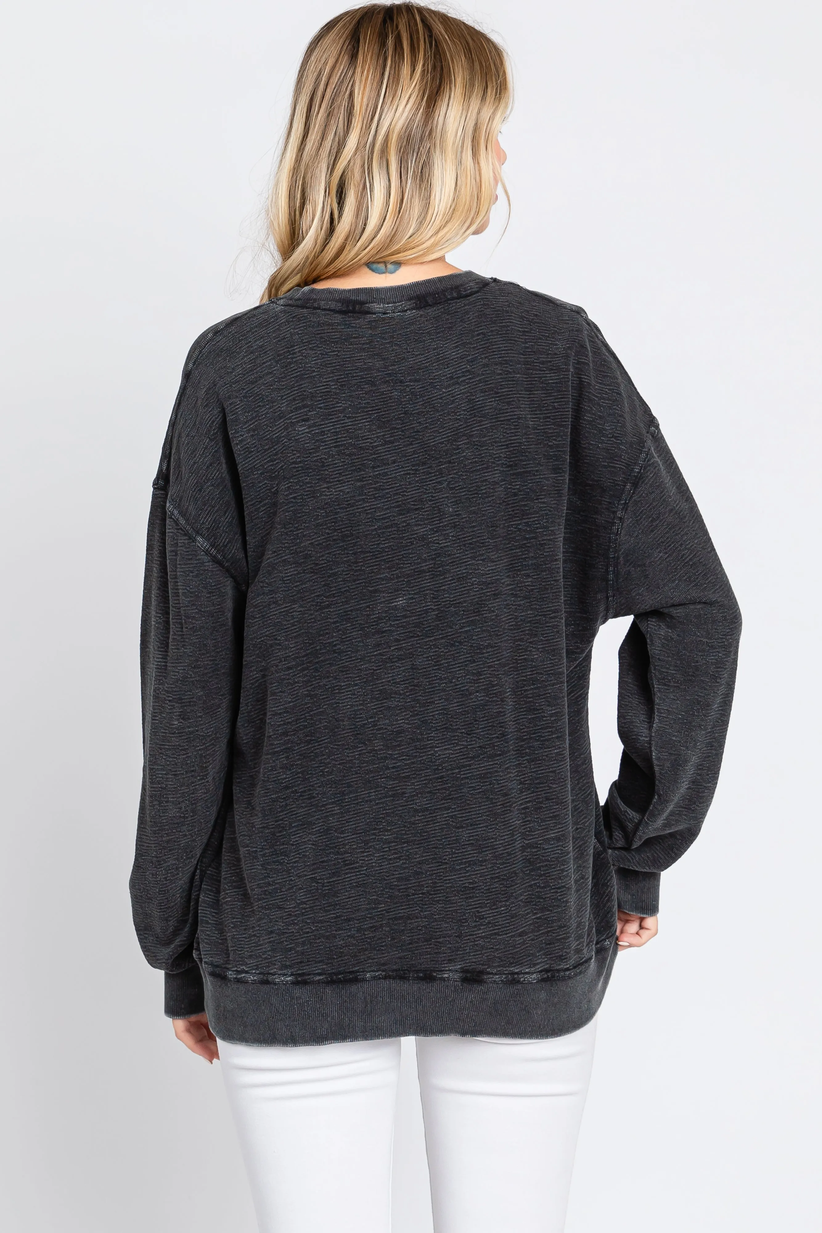 Black Faded Long Sleeve Top sold by Pinkblush product image thumbnail 3