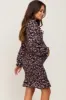 Black Floral Print Long Sleeve Smocked Maternity Dress sold by Pinkblush