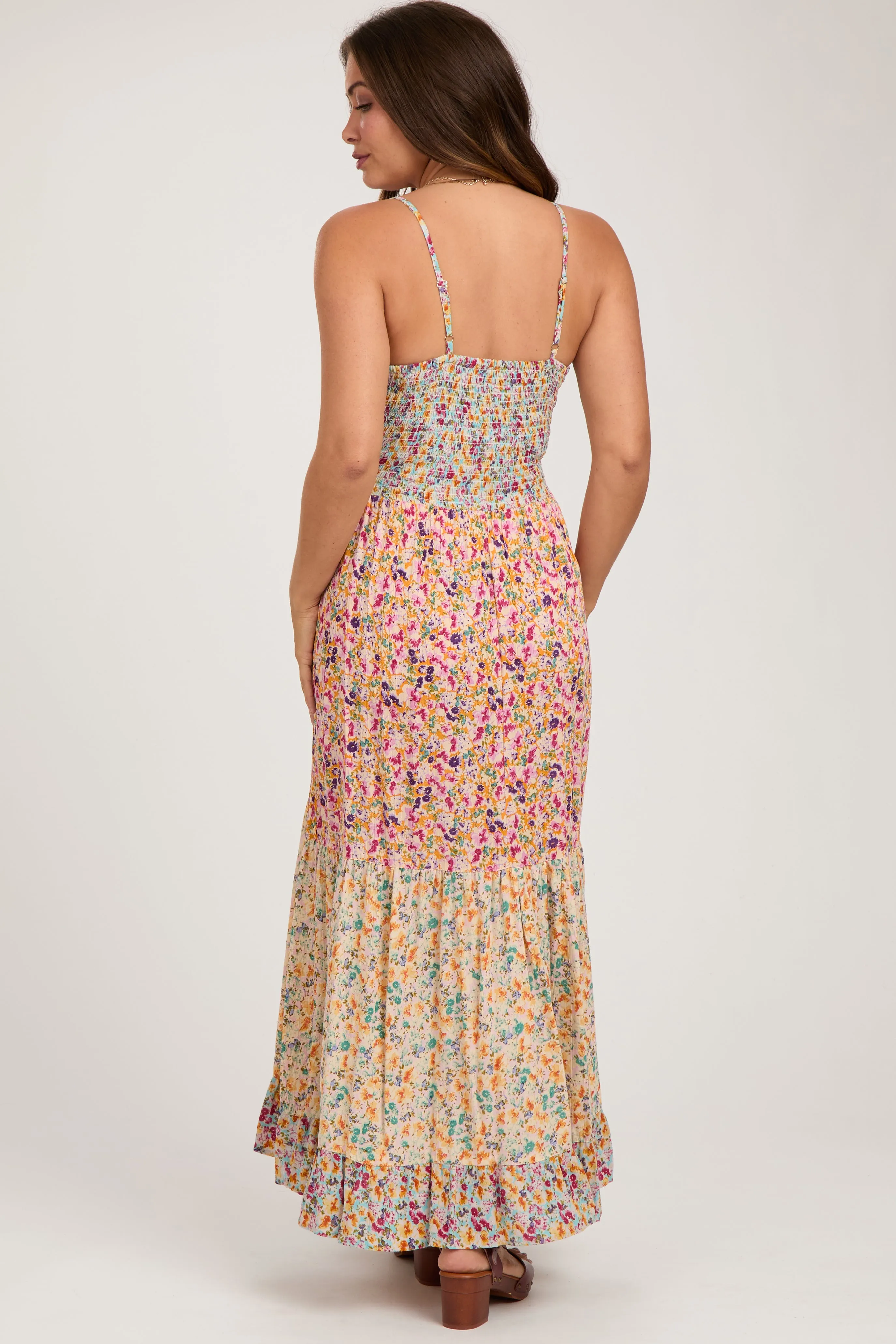 Multi-colored V-Neck Front Twist Maternity Maxi Dress sold by Pinkblush product image thumbnail 4