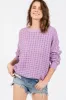 Lavender Open Knit Maternity Long Sleeve Top sold by Pinkblush