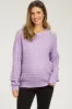 Lavender Open Knit Maternity Long Sleeve Top sold by Pinkblush